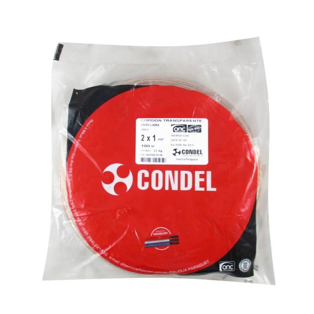 Cable Cordon 2X1,00MM2 Transp. CONDEL