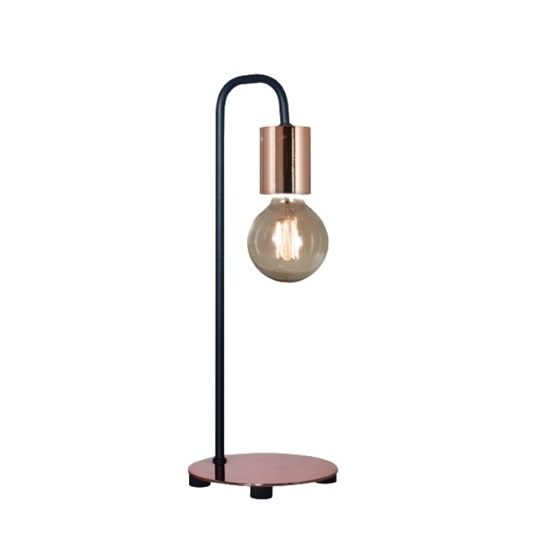 Velador de Mesa Wanda E27 Negro/Cobre